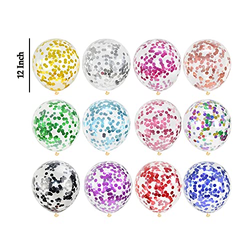 AMFIN® (Pack of 10) Multicolor Confetti Balloons with Matching Ribbion/Confetti Balloons for Decoration/Multicolor Balloons for Birthday Decoration/Confetti Balloons for Cake - Multicolor - Image 4