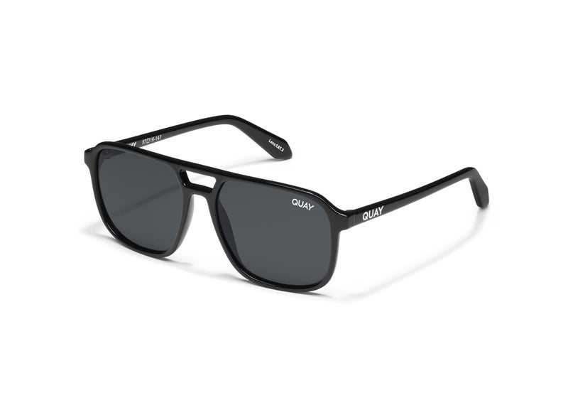 Quay - Sunglasses for Men & Women, Polarized Aviator Lenses with UV Protection (On The Fly, Black) - Image 2