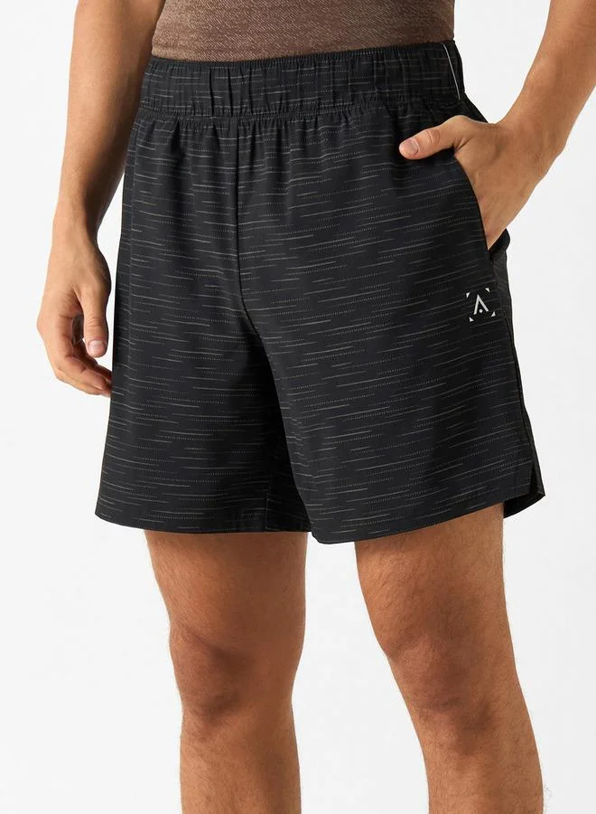 ADOT by Splash Textured Shorts with Elasticated Waistband and Pockets