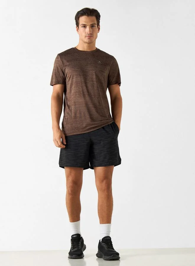 ADOT by Splash Textured Shorts with Elasticated Waistband and Pockets