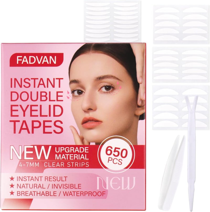 FADVAN 650Pcs Eyelid Strips waterproof eyelid tape Sagging Eyelid Lifting Tape Double Eyelid Stickereyelid lift strips Invisible Adhesive Strip Sagging Eyelids