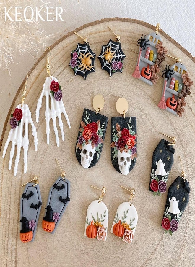 KEOKER Halloween Polymer Clay Molds for Jewelry, Earring Molds, 3D Mold, Halloween Earring Decoration (Substitute Polymer Clay Cutters) - Image 2