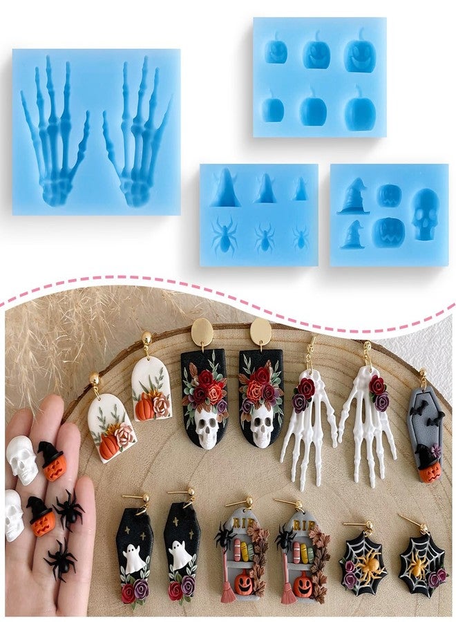 KEOKER Halloween Polymer Clay Molds for Jewelry, Earring Molds, 3D Mold, Halloween Earring Decoration (Substitute Polymer Clay Cutters) - Image 1