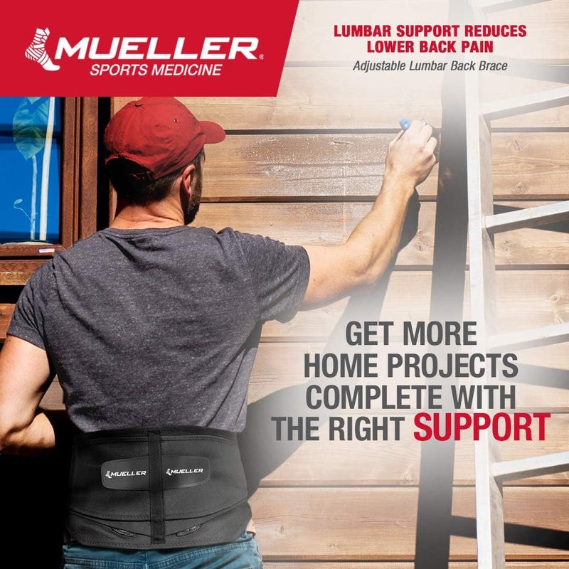 MUELLER Sports Medicine Adjustable Lumbar Back Brace with Removable Pad Back Pain Relief Support for Men and Women Ideal for Upper and Lower Back Pain Sciatica Scoliosis Black Small - Image 5