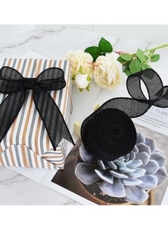 KASTWAVE 2 Rolls Burlap Fabric Craft Ribbon, Burlap Roll Ribbon, Natural Jute Fabric Crafts Ribbon for Wedding Gifts Burlap Fabric DIY Packing Vintage Wedding Party Decoration, Colorful Satin Ribbon (5m*6cm)  - Image 1
