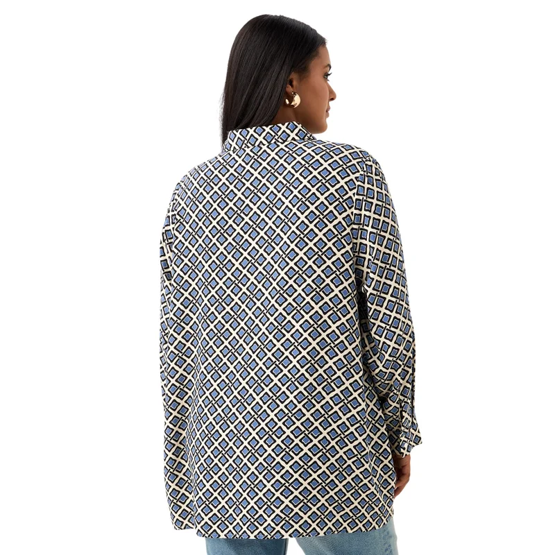 Ulla Popken Plus Size Ulla Popken All-Over Print Shirt