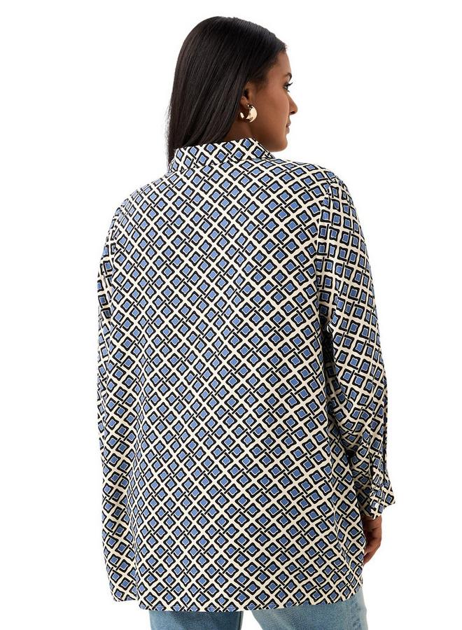 Ulla Popken Plus Size Ulla Popken All-Over Print Shirt - Image 3