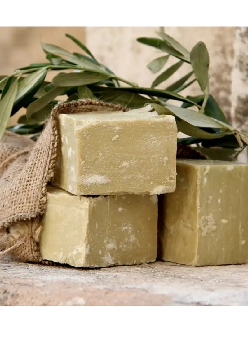 Generic Set of 4 Odorless Pure Natural Aleppo Laurel Soap Cube Handmade From Natural Ingredients Useful For Skin Care Rich In Olive And Laurel Oils Suitable For Bathing Washing Body Face Hands Hair Free Of Perfume Foaming Materials  - Image 1