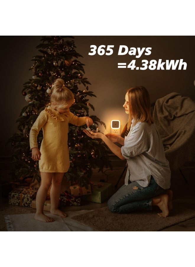 8PCS Night Light, Night Lights Plug into Wall, Plug in Night Light, Dusk to Dawn Nightlight Night Lights for Bedroom, Bathroom, Hallway Warm White - Image 2