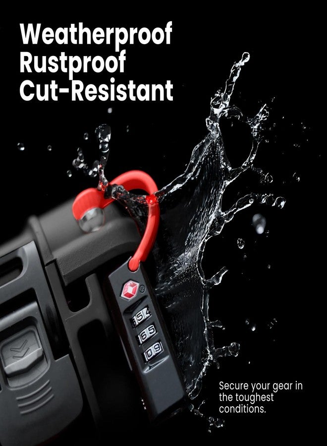 نانوك قفلان معتمدان من إدارة أمن النقل الأمريكية من نانوك - قفل متين وآمن لحقيبة السفر مع قيد فولاذي مقاوم للقطع ومقاوم للصدأ (أسود) - Image 3