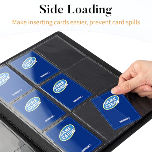 Fabmaker Heavy Duty Card Binder, Fabmaker 9 Pocket Trading Card Binder Holds 360 Cards, Sleek Side-Loading Card Album, Sturdy Card Collection Folder for TCG, MTG, Yugioh, Other Game Cards, Sport Cards, Black - Image 5