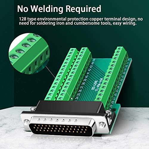 ANMBEST DB44 Solderless Connector, Male D-SUB to 44-pin Port Terminal Adapter Breakout Board with Bolts - Image 2
