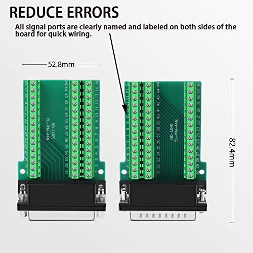 ANMBEST DB44 Solderless Connector, Male D-SUB to 44-pin Port Terminal Adapter Breakout Board with Bolts - Image 4