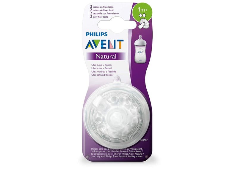 Philips Avent Natural Slow Flow Teat - 1 month+ - Image 1