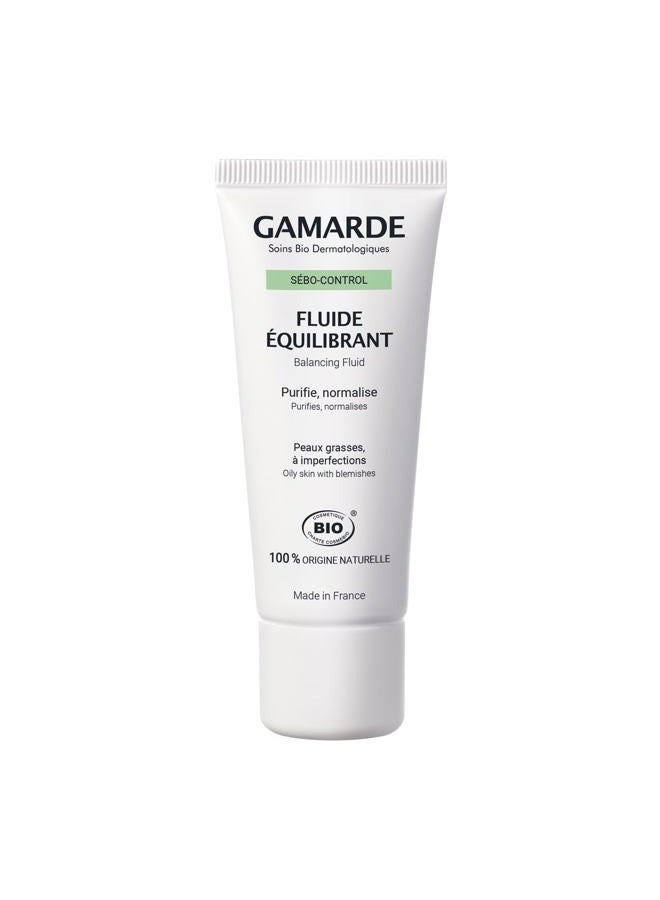 Gamarde Sebo-Control Balancing Face Fluid 40ml – Certified Organic Vegan French Skincare for Oily, Acne-Prone & Imperfection-Prone Skin – Mattifies, Purifies, Regulates Sebum, Smoothes Skin Texture – - Image 1