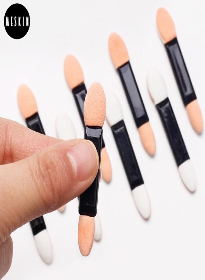 MESKIN 120PCS Disposable Dual Sides Eye Shadow Sponge Applicators with Container, 5.3 cm Length Eyeshadow Brushes Makeup Applicator Makeup Tools - Image 2