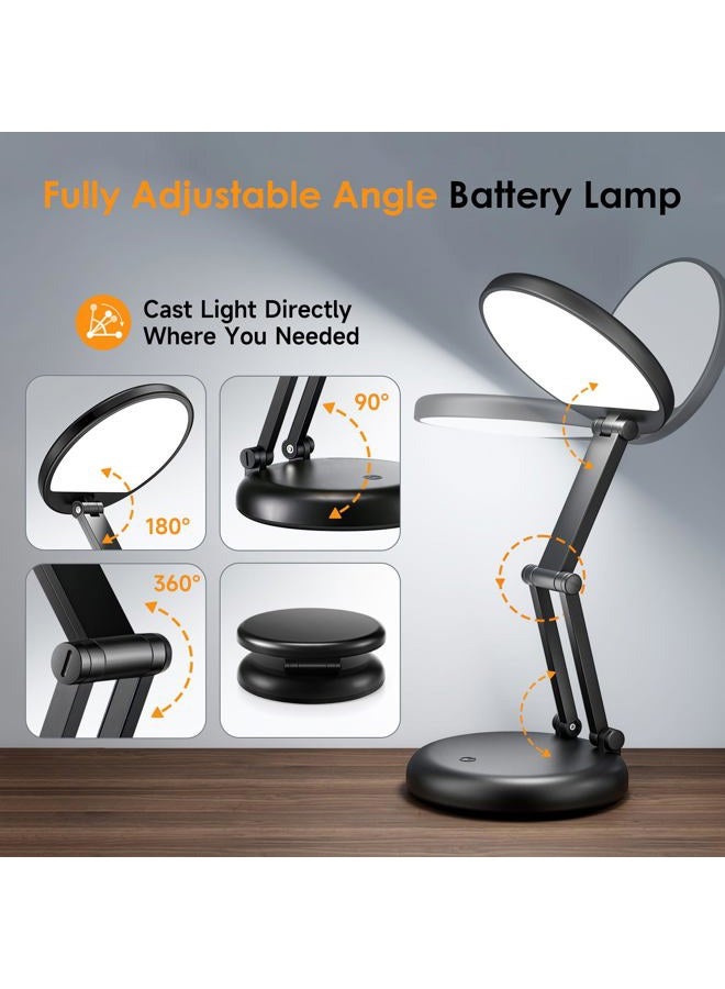 One Fire Rechargeable Lamp,3600mAh Battery Operated Lamp,Wireless Lamp Battery Powered Lamp,Dimmable LED Desk Lamp Desk Light,LED Table Lamp Cordless Lamp,Battery Lamp Portable Light,Desk Lamps for Home Office - Image 2