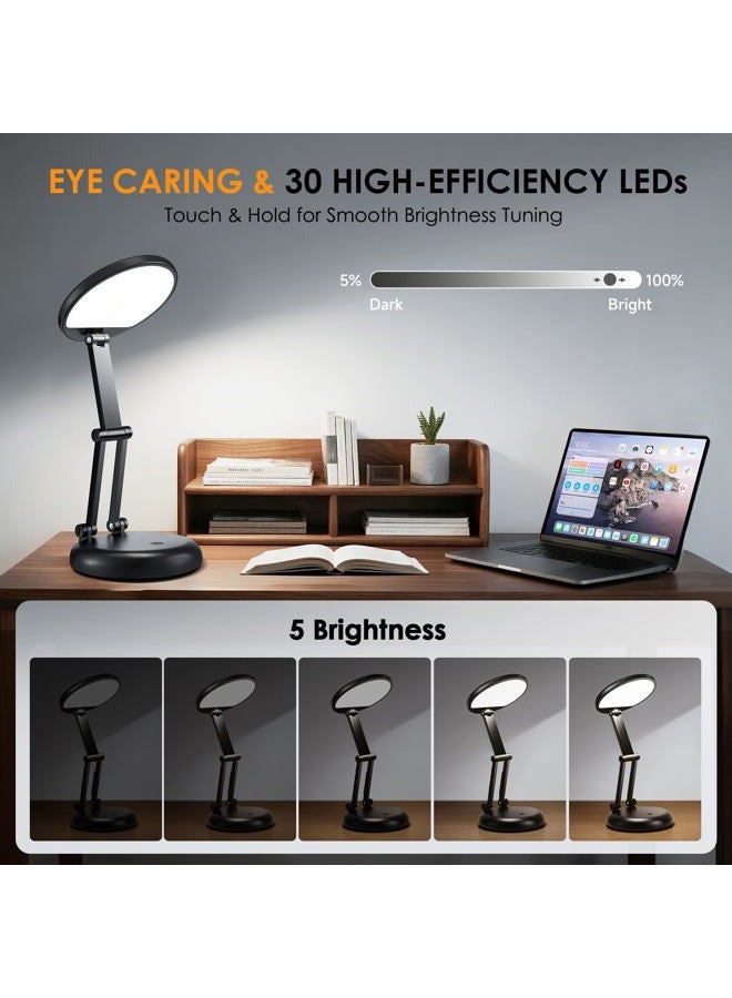 One Fire Rechargeable Lamp,3600mAh Battery Operated Lamp,Wireless Lamp Battery Powered Lamp,Dimmable LED Desk Lamp Desk Light,LED Table Lamp Cordless Lamp,Battery Lamp Portable Light,Desk Lamps for Home Office - Image 3
