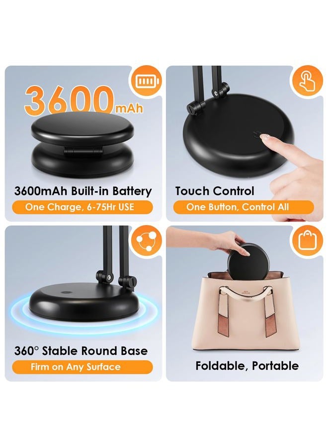 One Fire Rechargeable Lamp,3600mAh Battery Operated Lamp,Wireless Lamp Battery Powered Lamp,Dimmable LED Desk Lamp Desk Light,LED Table Lamp Cordless Lamp,Battery Lamp Portable Light,Desk Lamps for Home Office - Image 5