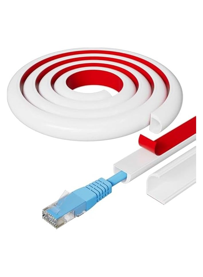 erorex Cable Hider for 1 Cords,Extension Cord Covers for Wires On Wall,Adhesive Cord Hider for Wall Mount Tv,Paintable Wire Channel for Cable Concealer,Cable Raceway Home & Office,White  - Image 1