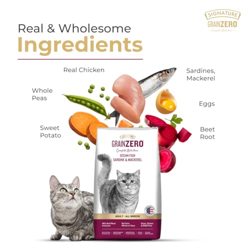 Grain Zero Adult Dry Cat Food 1.2kg | Ocean Fish, Sardine & Mackerel | 48% Fresh Fish Inclusion | Grain-Free & Gluten-Free | Promotes Healthy Skin & Coat | Suitable for All Breeds - Image 4