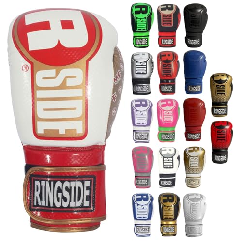 Ringside قفازات بوكسينغ رينغسايد أبيكس، قفازات بوكسينغ بتقنية IMF مع دعم معصم آمن، قفازات بوكسينغ صناعية للرجال والنساء، أبيض وأحمر، S/M - Image 3