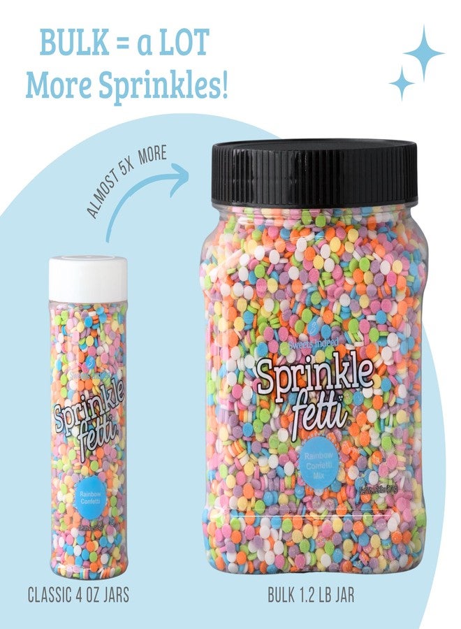 Sweets Indeed, Bulk Rainbow Sprinkles, 1.2 pounds, Sprinkle Mix, Perfect for Cake Decorations, Baking Ice Cream Cookies Cupcake Topper (Rainbow Confetti) - Image 3