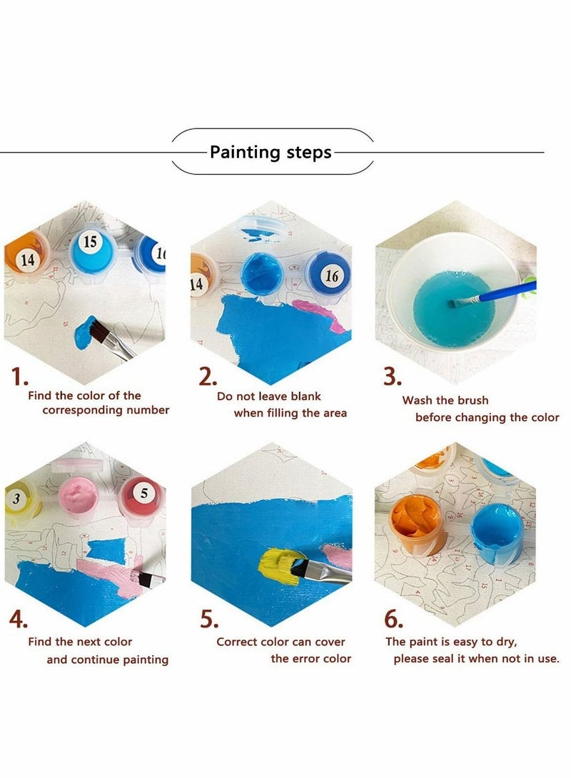 Y&D DIY Paint by Numbers Rose, for Adults Kids Tulip Painting Acrylic Kit Home Wall Living Room Bedroom Decoration - Image 4