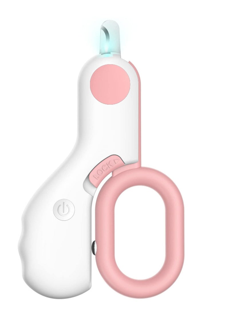 Arabest Pet Dog Cat Nail Clippers with LED Lights Nail Trimmers for Small Animals Professional Beauty Care Tools, Avoid Excessive Cutting, Suitable for Tiny Dog Cat Rabbit Bird Puppy Kitten (Pink) - Image 1