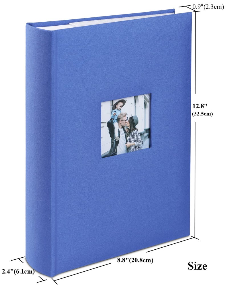 1DOT2 Photo Album 4x6 Hold 402 Photos with Memo Slip-in Pockets Photo Book  Linen Cover Picture Photo Albums with Writing Space for Wedding Family Baby Vacation Mother's Day Blue - Image 5