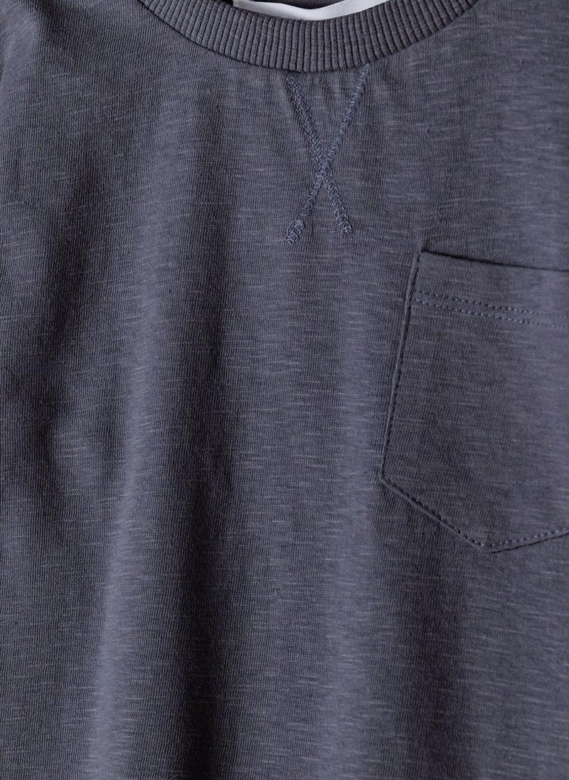 مينوتي تيشيرت أولاد مراهقين بأكمام طويلة وجيب أمامي - Image 3