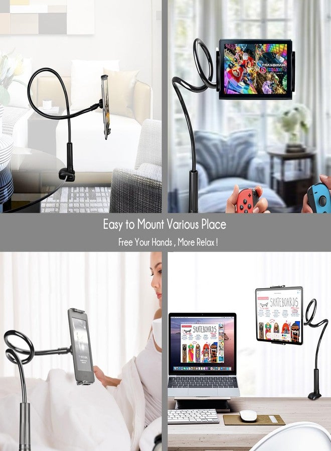 SRMATE Cellphone & Tablet 2 in 1 Clip Stand Holder with Flexible Long Arm Gooseneck Bracket Mount Clamp for pad,iPhone,Galaxy,Google Nexus,LG,Huawei,Used for Bedroom,Office,Desktop,Kitchen (Black) - Image 5