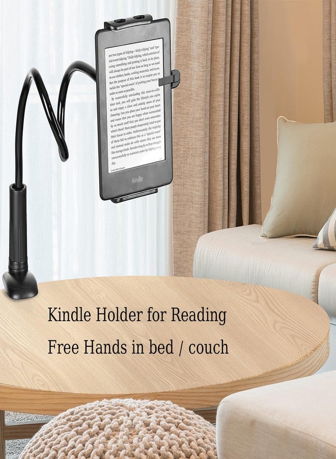 SRMATE Cellphone & Tablet 2 in 1 Clip Stand Holder with Flexible Long Arm Gooseneck Bracket Mount Clamp for pad,iPhone,Galaxy,Google Nexus,LG,Huawei,Used for Bedroom,Office,Desktop,Kitchen (Black) - Image 3