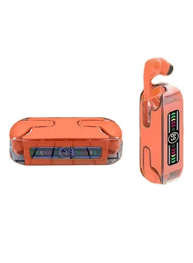 CATANES M12 Max TWS Earbuds Bluetooth 5.3 with 2 Side Calling True Wireless Earphone Low Latency Headset - Orange - Image 4