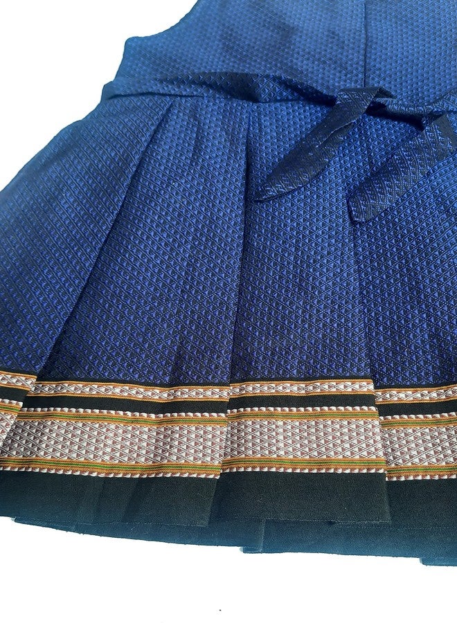 Luster Baby-Khan Frock (Age 0 to 5) N.blue, Pink Blended Hand Made Cotton (pure) khan/Khun/ilkal fabric frock. Soft and Comfortable. (0-3 Months, Navy Blue) - Image 3