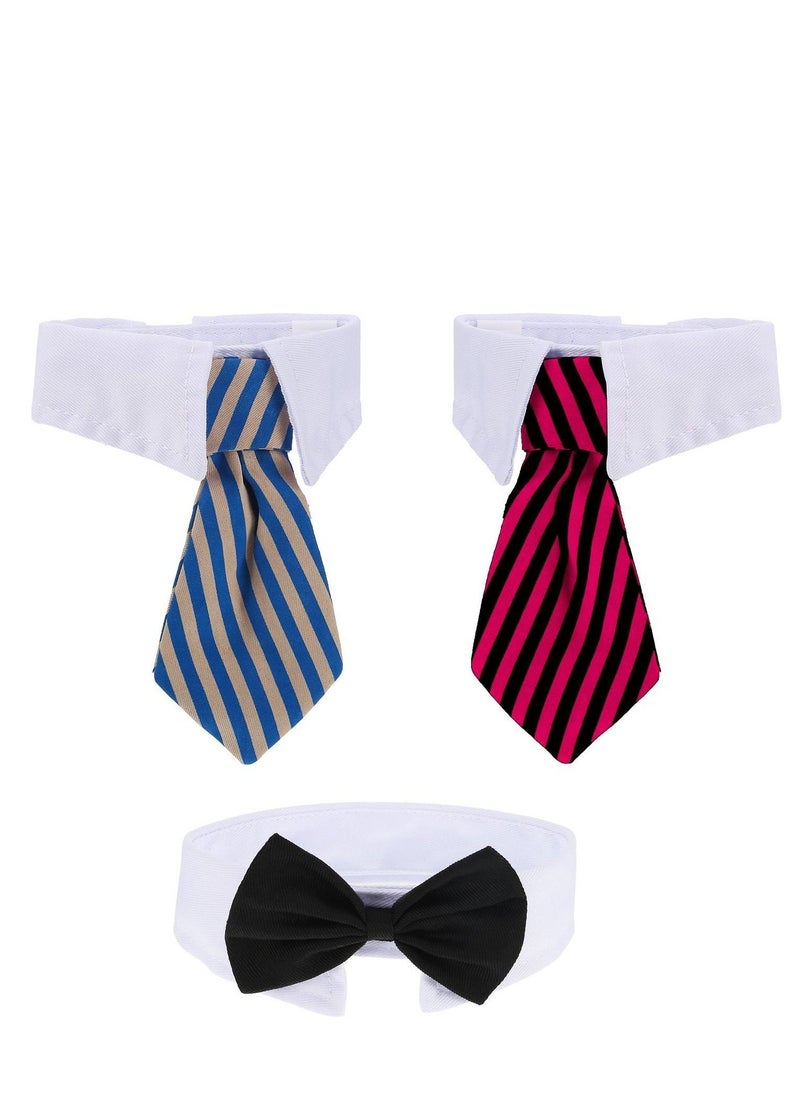 Loquat 3 Pieces Adjustable Pets Dog Cat Bow Tie Pet Costume Necktie Collar for Small Dogs Puppy Grooming Accessories - Image 1