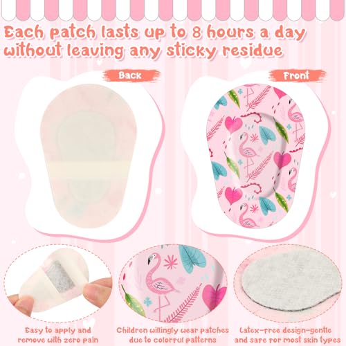 Jollidecor 75 Pcs Kids Eye Patches 15 Cute Styles Soft Breathable Cotton Adhesive Patches for Amblyopia and Lazy Eye, 2.95"x1.96" Disposable Bandages for Toddlers, Girls & Adults, Bulk Pack - Image 4