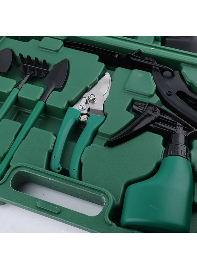 Milano 10Pcs Gardening Set – Complete Durable Garden Tool Kit with Trowel, Pruner, Fork, Gloves & More, Ergonomic Handles, Rust-Resistant, Perfect for Planting, Weeding & Landscaping - 37X28X7Cm- Green - Image 3