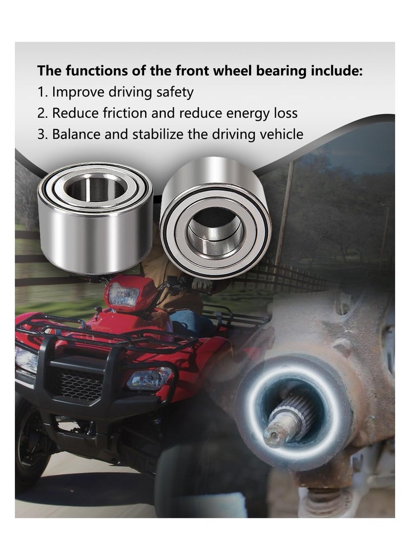 Zikra Front Heavy Duty Wheel Bearing Kit for Honda Rancher 420 Rubicon 500 520 2014-2024 Foreman 500 520 2014-2024 Replace 91051-HR3-A21 90651-HR3-A20 - Image 3