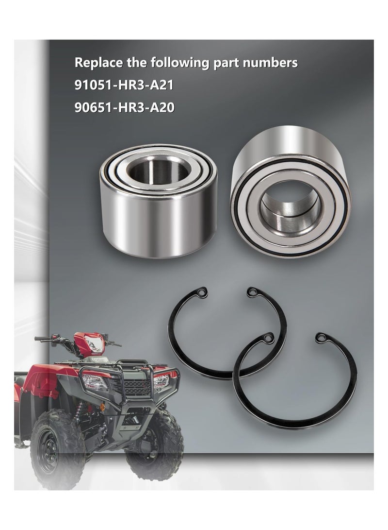 Zikra Front Heavy Duty Wheel Bearing Kit for Honda Rancher 420 Rubicon 500 520 2014-2024 Foreman 500 520 2014-2024 Replace 91051-HR3-A21 90651-HR3-A20 - Image 5