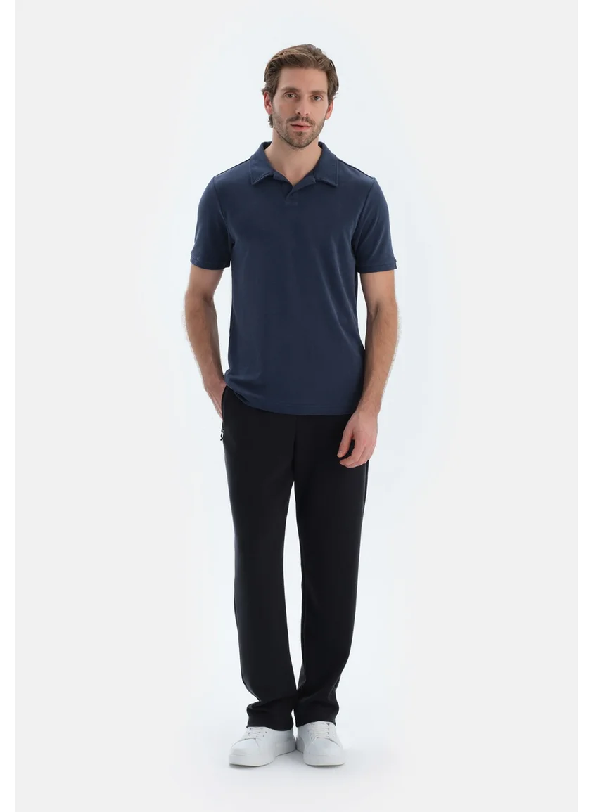 داجي Black Straight Leg Pocket Modal Trousers