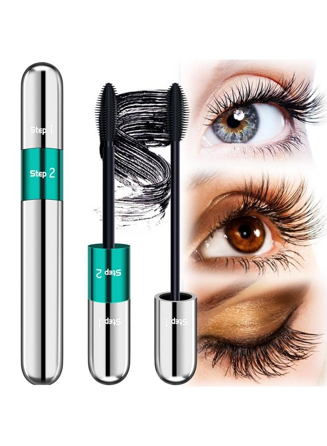 درمود ماسكارا ألياف الحرير رباعية الأبعاد - ماسكارا 2 في 1، طول أسود 5 مرات أطول، مظهر طبيعي وذو تأثير زائف في ماسكارا واحدة تدوم طويلاً، مكياج للنساء - Image 1