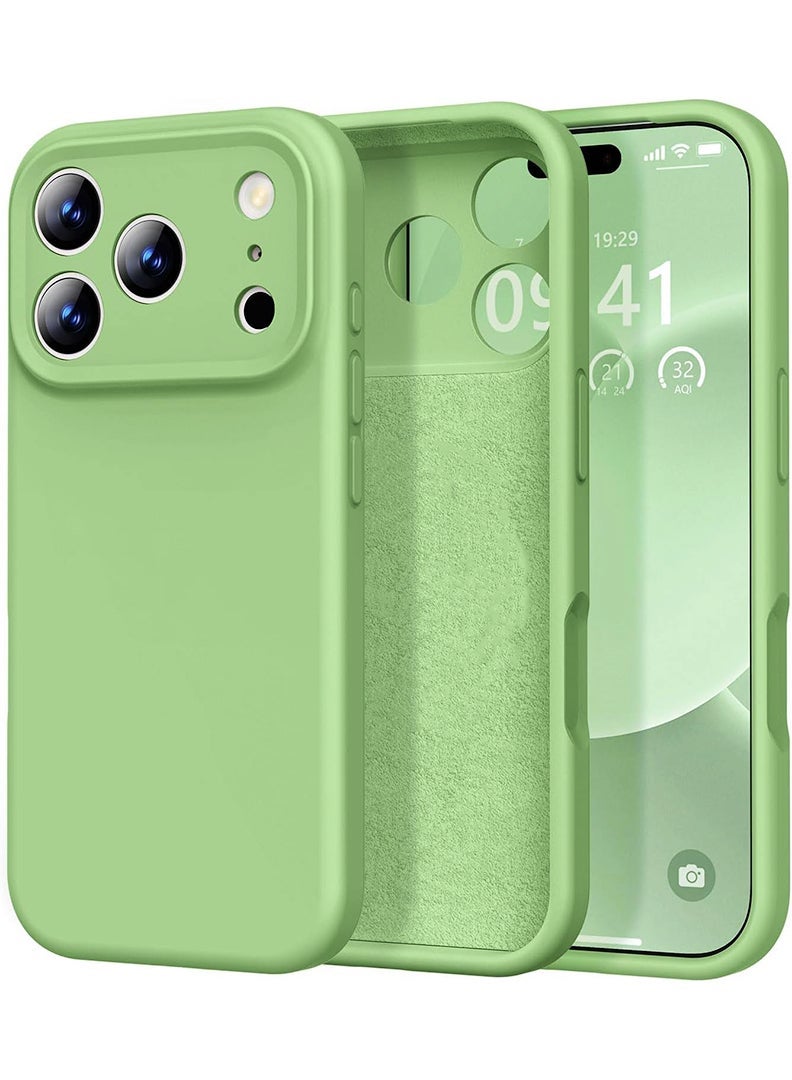 Case Up Compatible with Apple iPhone 17 Pro Max Case, Soft & Premium Liquid Silicone [Anti-Scratch Microfiber Lining] Shockproof Protective Slim Phone Cover Matcha Green - Image 1