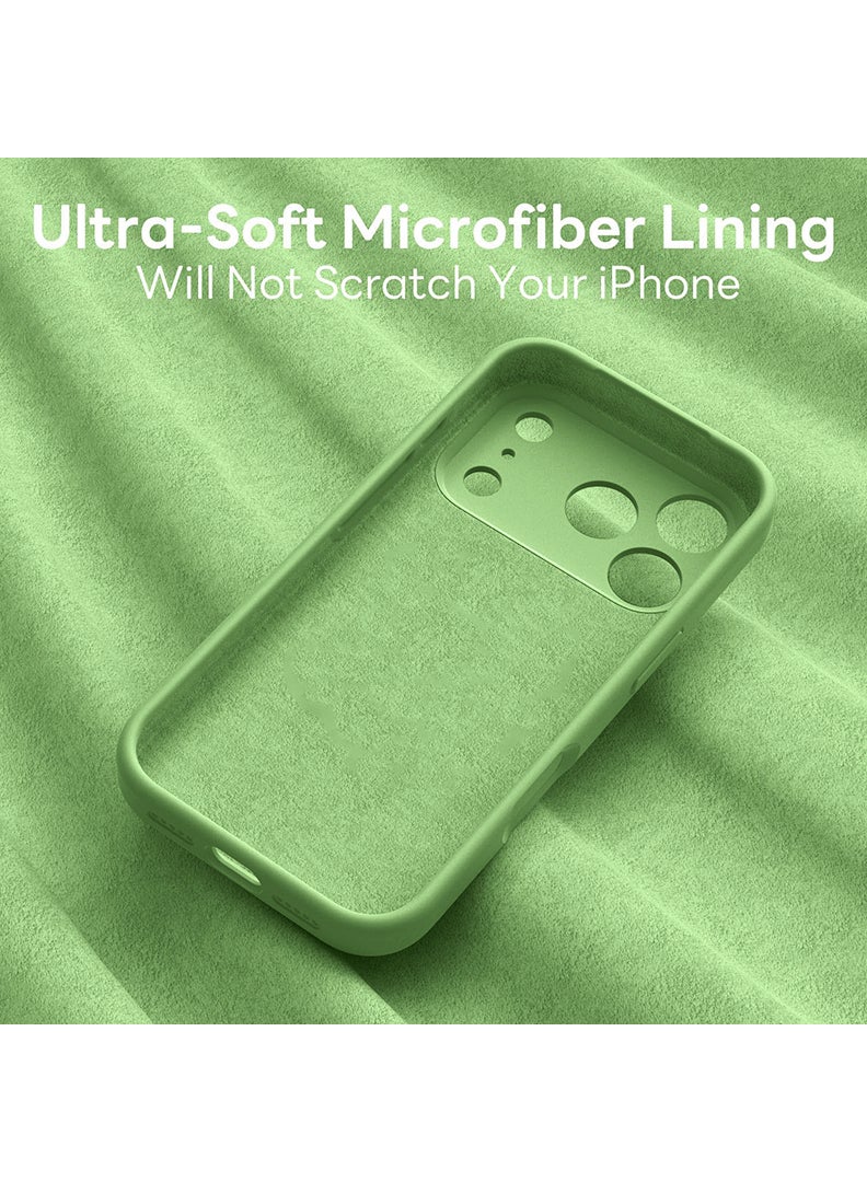 Case Up Compatible with Apple iPhone 17 Pro Max Case, Soft & Premium Liquid Silicone [Anti-Scratch Microfiber Lining] Shockproof Protective Slim Phone Cover Matcha Green - Image 4