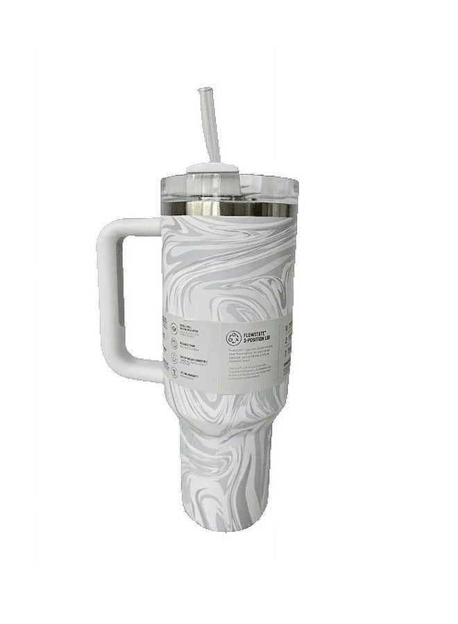 Stanley Quencher H2.0 FlowState Vacuum Insulated Stainless Steel Tumbler with Lid & Straw – 40oz Rose Quartz Swirl Travel Mug – Leakproof, Double-Walled Thermal Cup Keeps Drinks Cold 24H/Hot 7H – Reusable, Stylish & Durable for Coffee, Water, Smoothies & More - Image 3