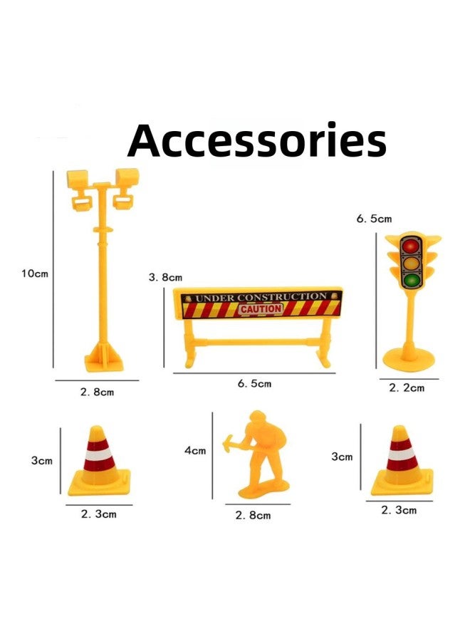 Alloy Engineering Vehicle Model Simulation Sliding Excavator Mixer Toy Car Set Boy Gift Box-Color:Color Boxed  - Image 4