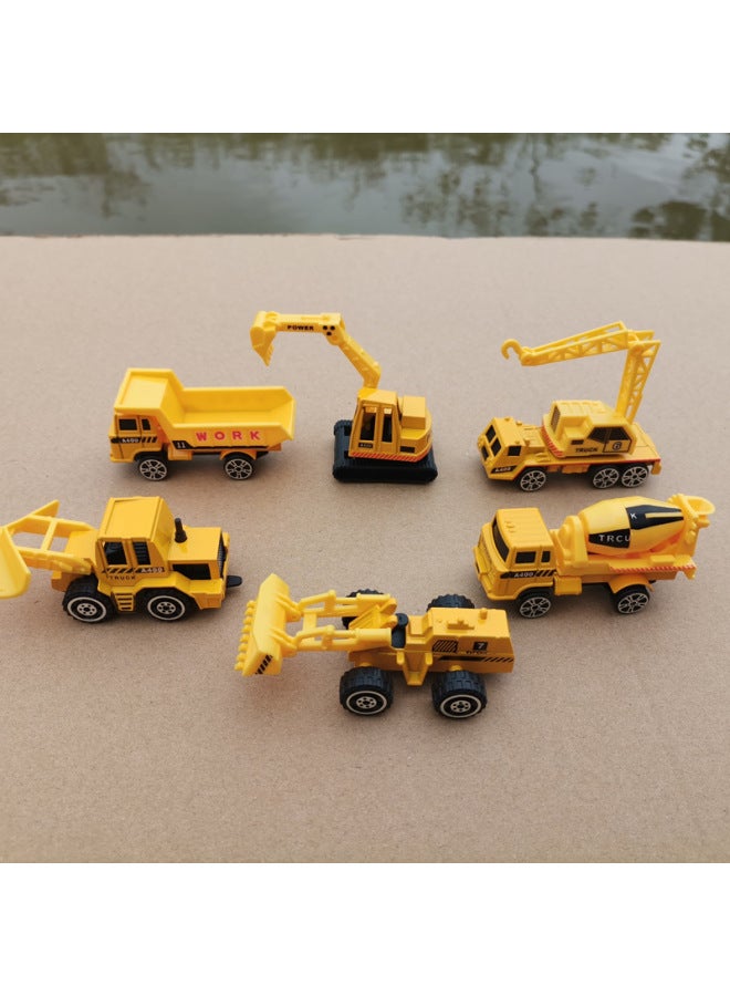 Alloy Engineering Vehicle Model Simulation Sliding Excavator Mixer Toy Car Set Boy Gift Box-Color:Color Boxed  - Image 3