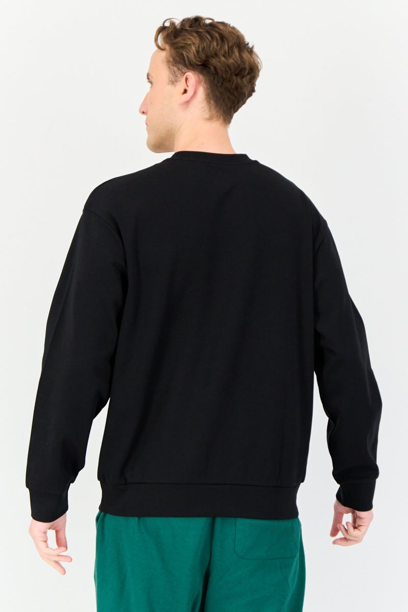GIORDANO G-Motion Men Sportswear Fit Long Sleeves Outdoor Sweatshirt, Black  - Image 2
