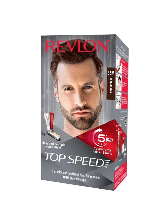 Revlon Top Speed Hair Color - Men -Dark Brown 65M - Image 1
