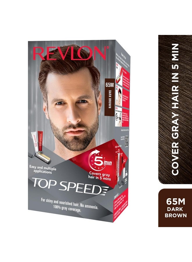 Revlon Top Speed Hair Color - Men -Dark Brown 65M - Image 2